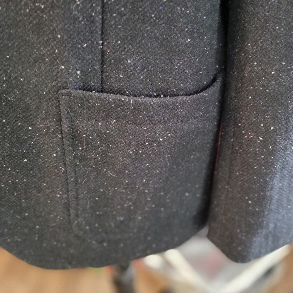 Gap Mens Wool Blend Flecked Tweed Blazer Jacket Charcoal Gray Large - Picture 6 of 11